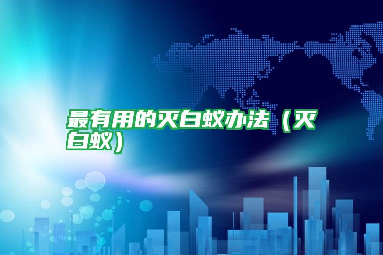 最有用的滅白蟻辦法(滅白蟻)