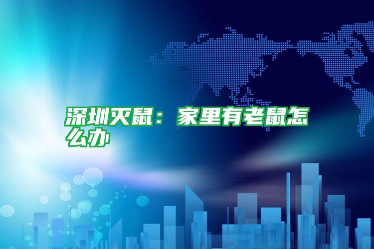 深圳滅鼠:家里有老鼠怎么辦