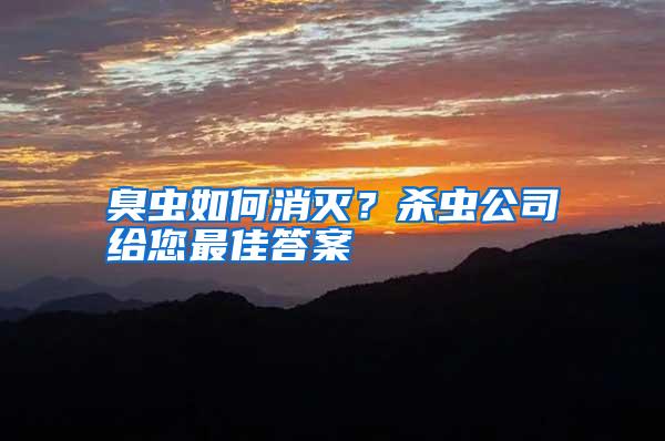臭蟲如何消滅?殺蟲公司給您最佳答案