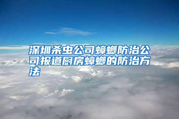 深圳殺蟲公司蟑螂防治公司報(bào)道廚房蟑螂的防治方法