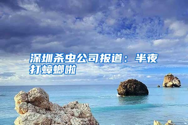 深圳殺蟲(chóng)公司報(bào)道:半夜打蟑螂啦