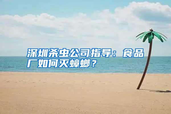 深圳殺蟲公司指導(dǎo):食品廠如何滅蟑螂?