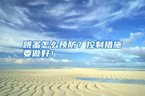 跳蚤怎么預(yù)防?控制措施要做好!