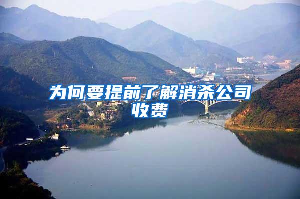 為何要提前了解消殺公司收費(fèi)