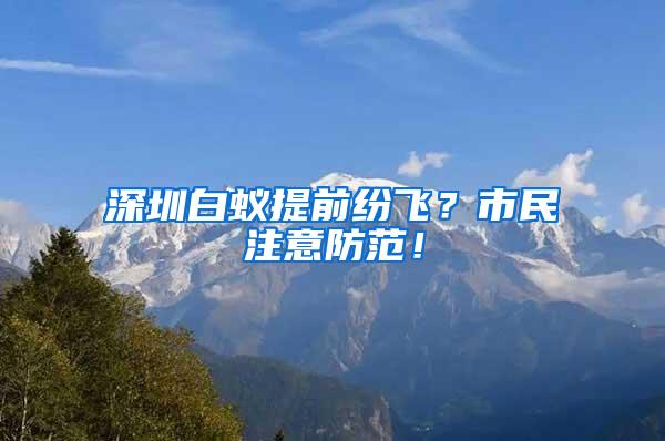 深圳白蟻提前紛飛？市民注意防范！