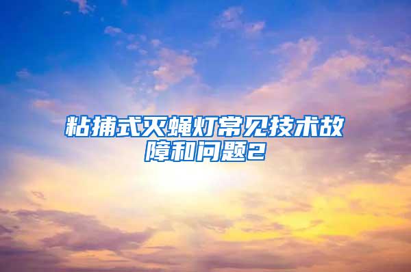 粘捕式滅蠅燈常見技術(shù)故障和問題2