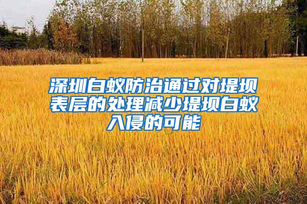 深圳白蟻防治通過對(duì)堤壩表層的處理減少堤壩白蟻入侵的可能