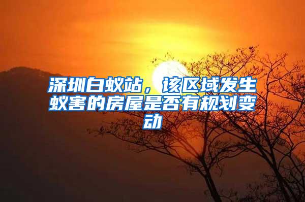 深圳白蟻站，該區(qū)域發(fā)生蟻害的房屋是否有規(guī)劃變動(dòng)