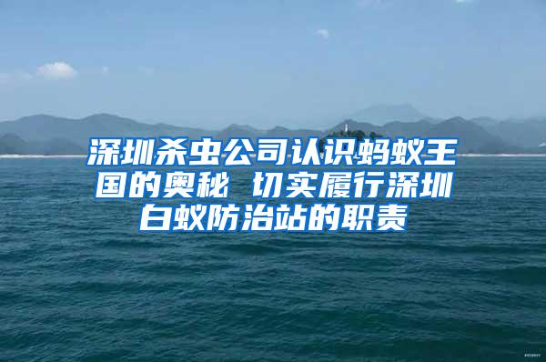 深圳殺蟲公司認(rèn)識螞蟻王國的奧秘 切實(shí)履行深圳白蟻防治站的職責(zé)