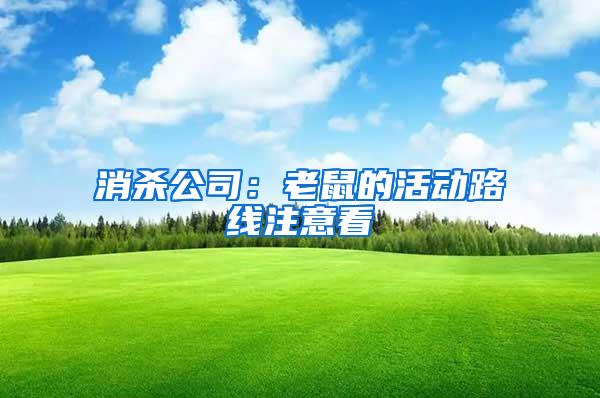 消殺公司：老鼠的活動(dòng)路線注意看